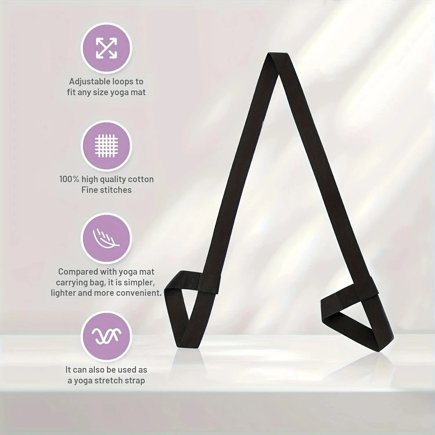 Adjustable Yoga Mat Storage Strap with Thickened Carrier - Multi-Purpose Fitness Strap Suitable for Yoga Mats, Gym Eq
