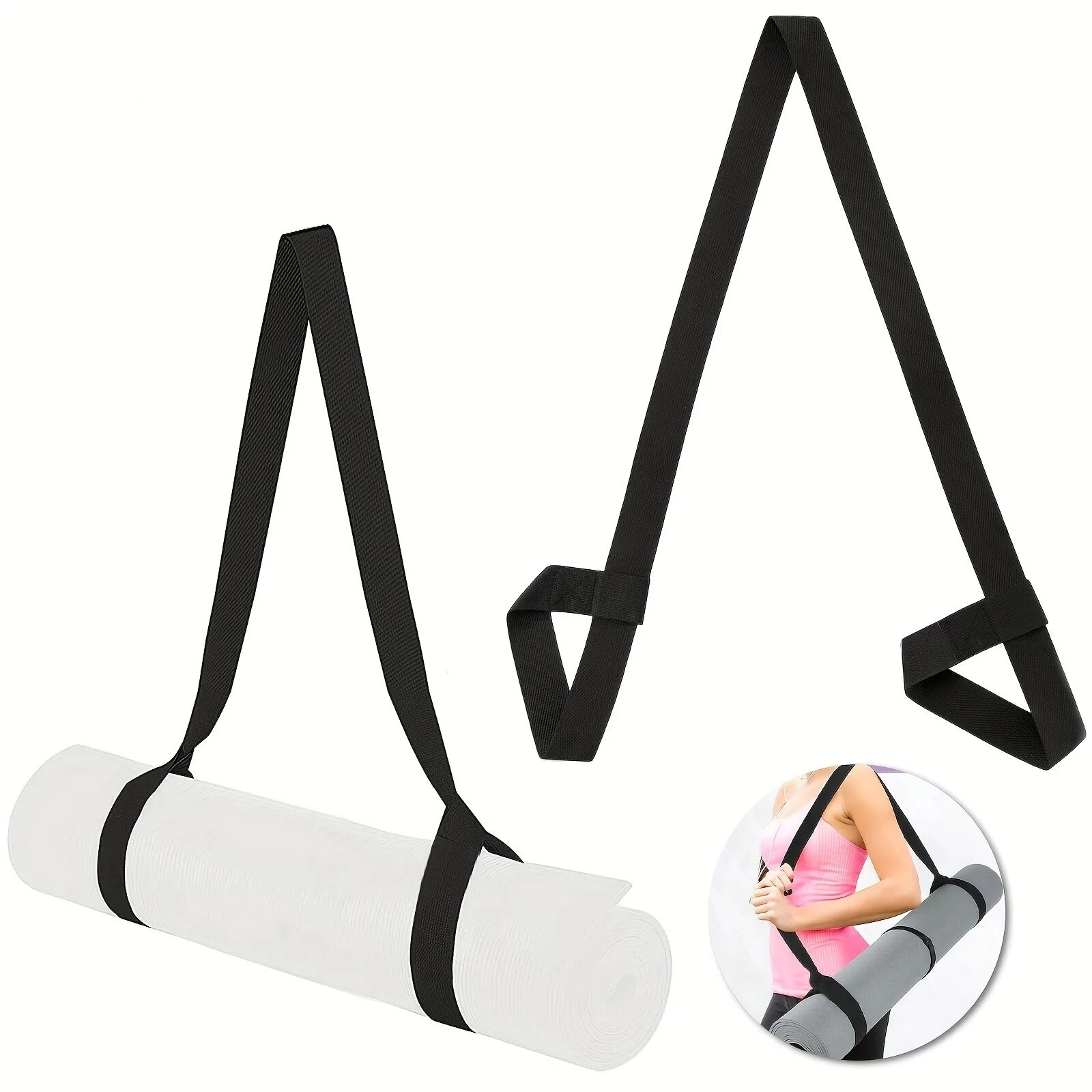 Adjustable Yoga Mat Storage Strap with Thickened Carrier - Multi-Purpose Fitness Strap Suitable for Yoga Mats, Gym Eq