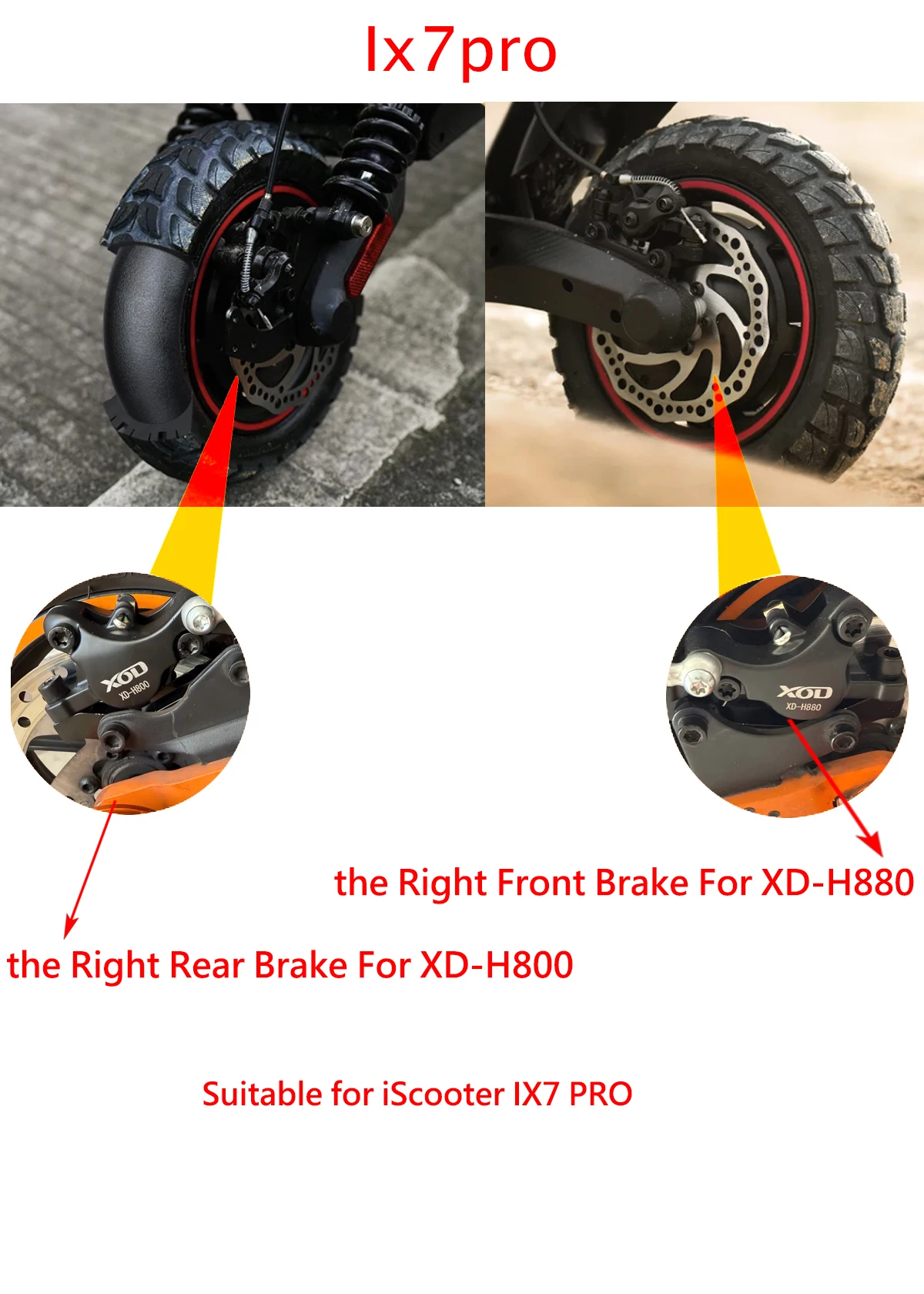 XOD H800/H880 Electric Scooter Hydraulic Oil Brake for IScooter IX4, IX5s W9 Electric Scooter Hydraulic Disc Brake
