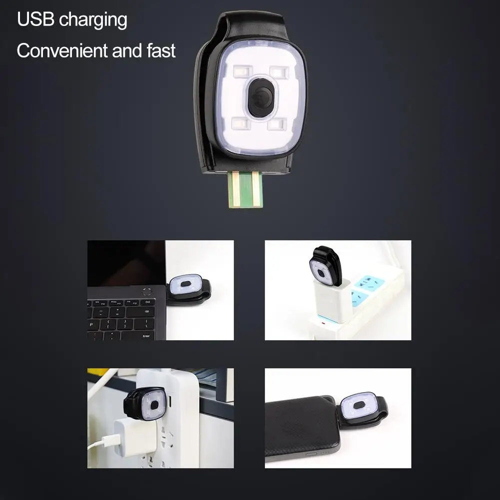 Multi-Function LED Clip Lamp Lightweight Warning Lights LED Clip Flashlight Waterproof USB Rechargeable For Runners