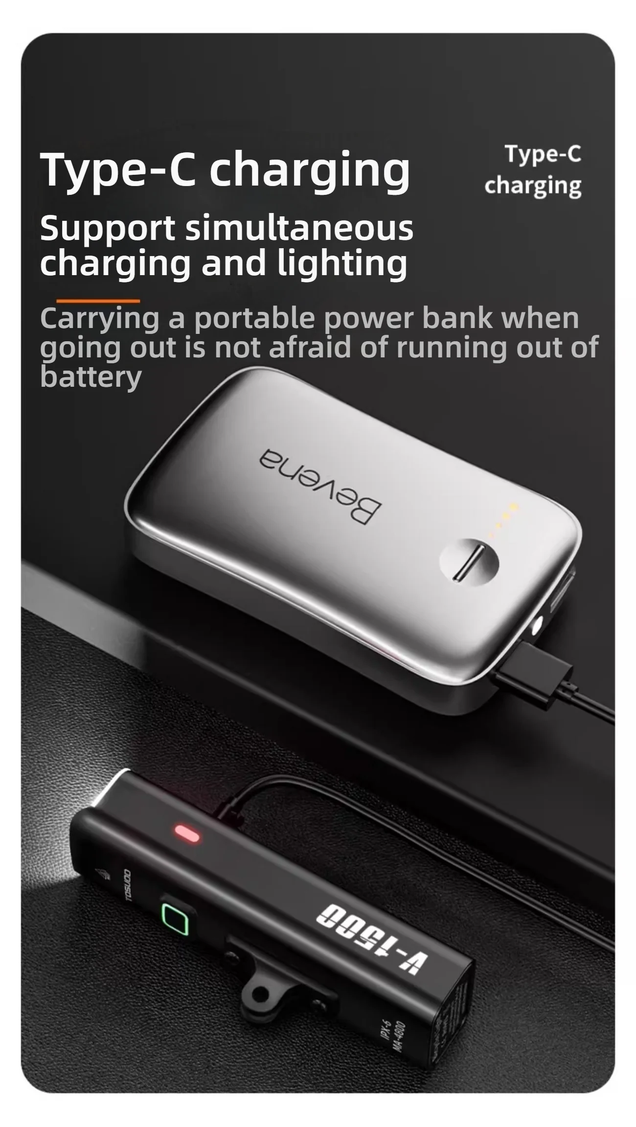 TOSUOD Bicycle Light 1000/1200/1500 Lumen Bike Headlight Power Bank Flashlight Handlebar USB Charging MTB Road Highlight