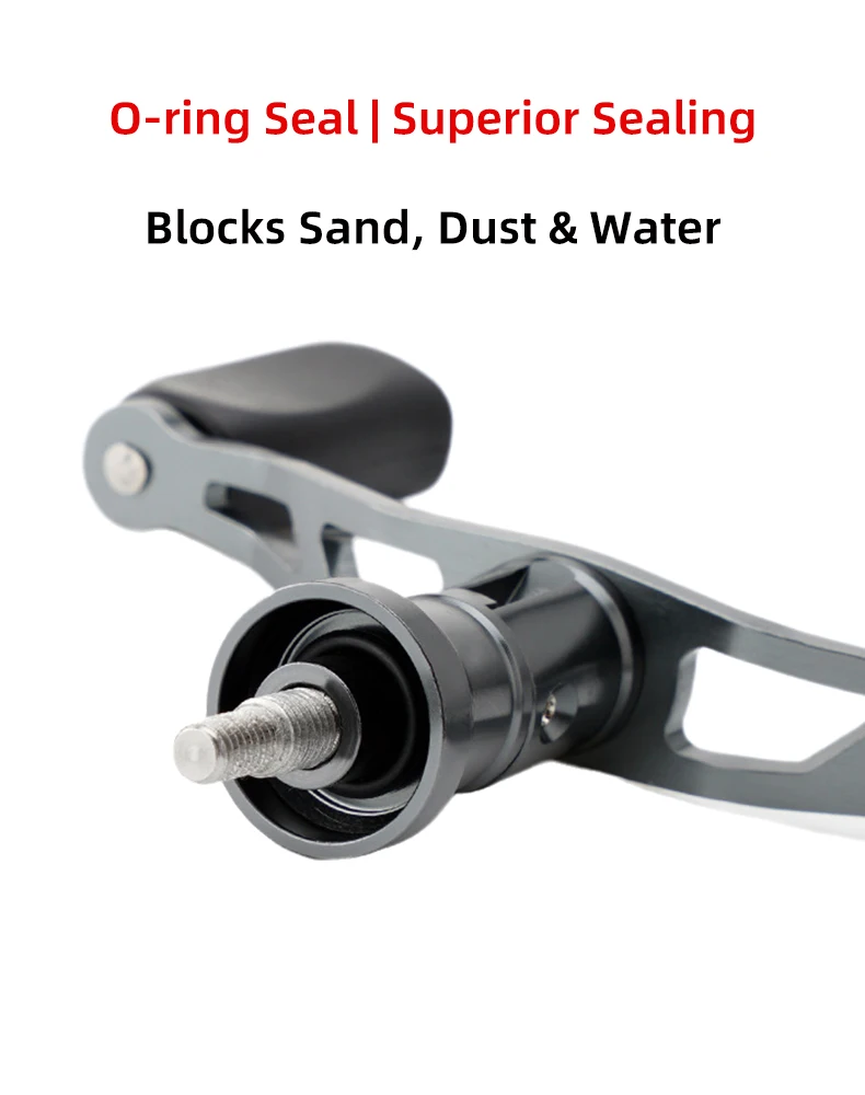 Huidiao Stainless Steel Screw-in Handle for Spinning Fishing Reel 1000-4000 Series Waterproof Rocker Arm Soft Rubber Double Grip