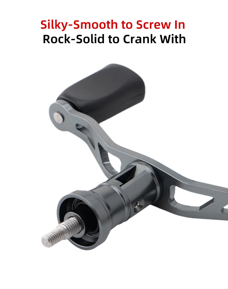 Huidiao Stainless Steel Screw-in Handle for Spinning Fishing Reel 1000-4000 Series Waterproof Rocker Arm Soft Rubber Double Grip