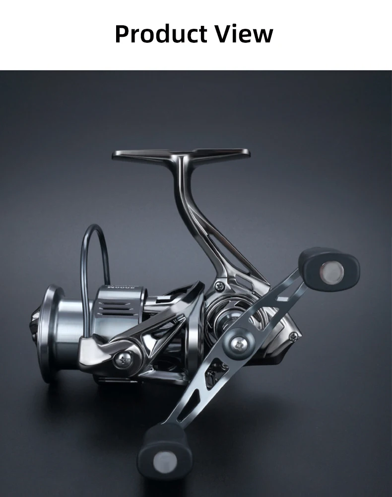 Huidiao Stainless Steel Screw-in Handle for Spinning Fishing Reel 1000-4000 Series Waterproof Rocker Arm Soft Rubber Double Grip