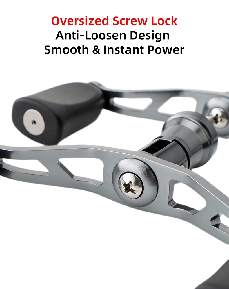 Huidiao Stainless Steel Screw-in Handle for Spinning Fishing Reel 1000-4000 Series Waterproof Rocker Arm Soft Rubber Double Grip