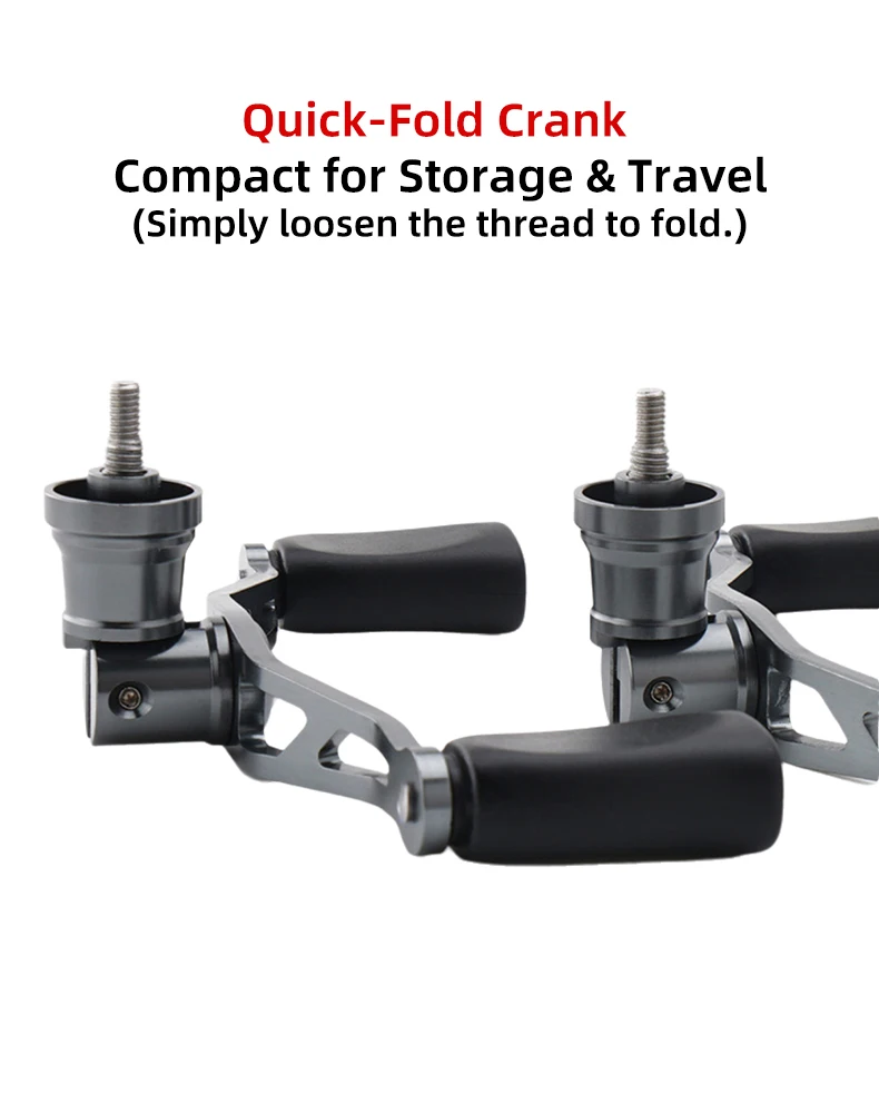 Huidiao Stainless Steel Screw-in Handle for Spinning Fishing Reel 1000-4000 Series Waterproof Rocker Arm Soft Rubber Double Grip