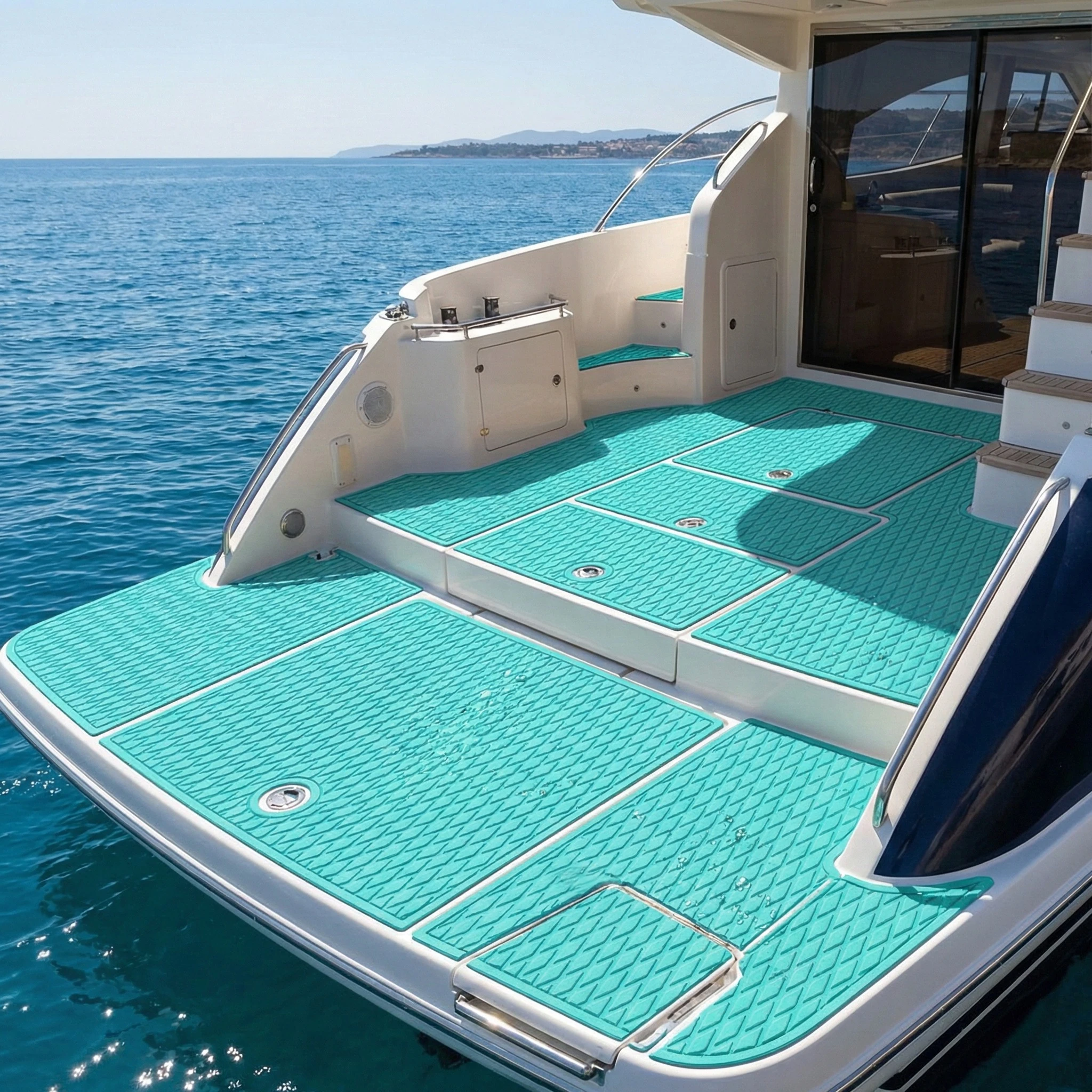 1200x300x5mm EVA Foam Surfboard Traction Pad Boat Decking Sheet Diamond Non-Slip Self-Adhesive Marine Flooring Mat for Yacht SUP