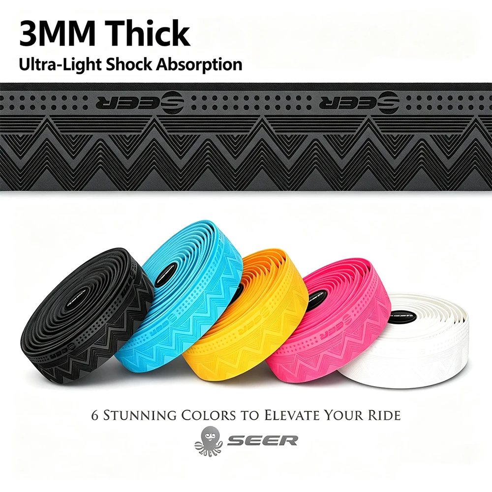 SEER Road Bike Handlebar Tape EVA Thick Soft & Anti-Slip Comfortable Shockproof Bike Grip Tape for Handlebars Bicycle Accessorie
