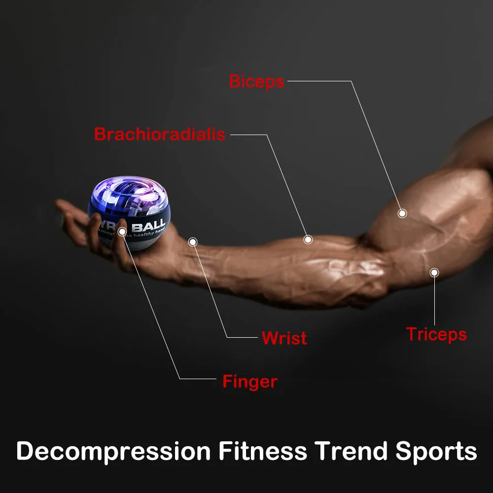 Power Wrist Hand Ball Trainer Ball Wrist Strengthener Gyro Self-Starting Forearm Trainer Gyro Ball for Strengthening Muscles