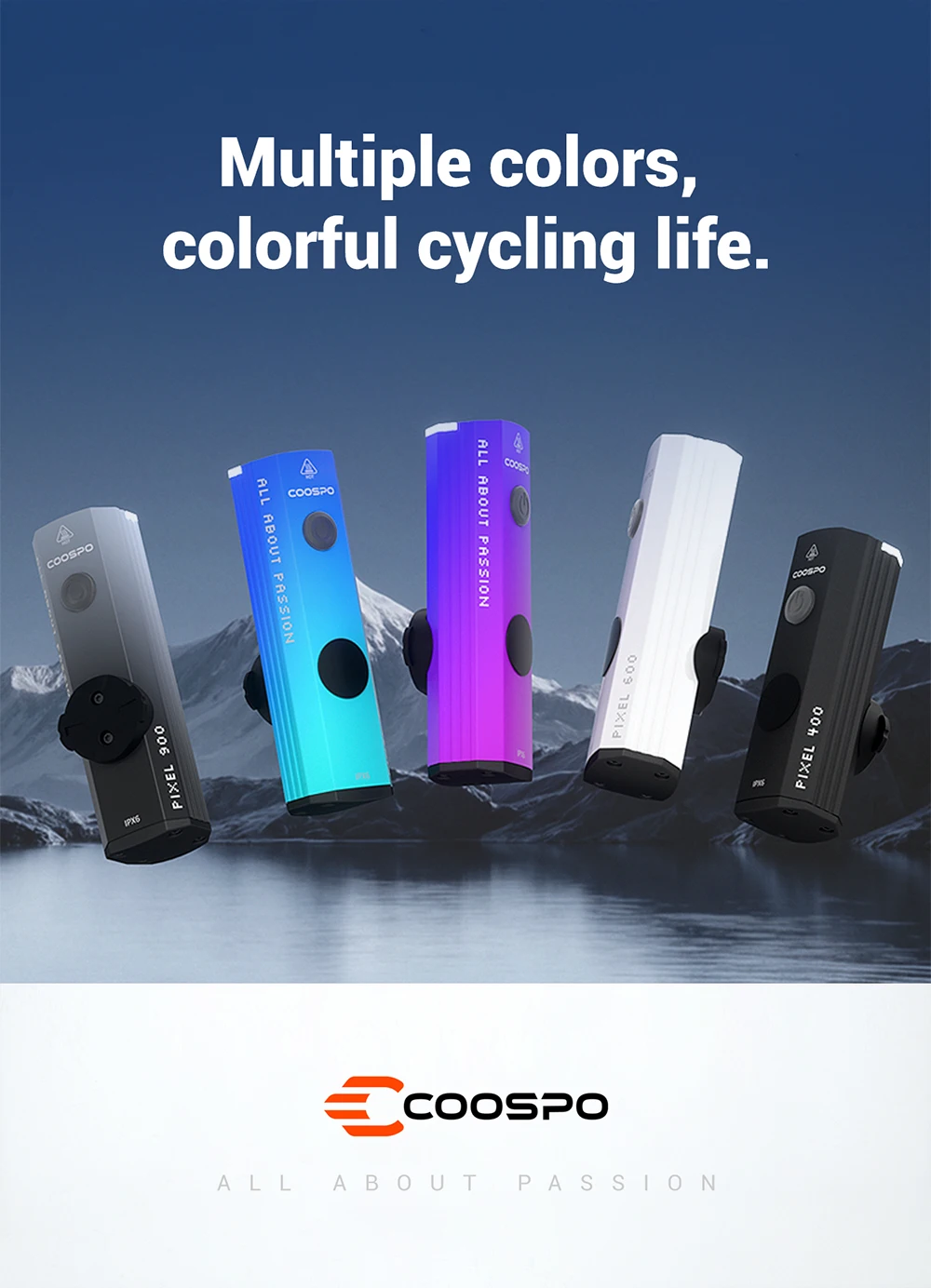 COOSPO 400-900Lumens Bike Headlight Waterproof Rechargeable Front Lamp Bicycle Light Aluminum Ultralight Flashlight Highlight