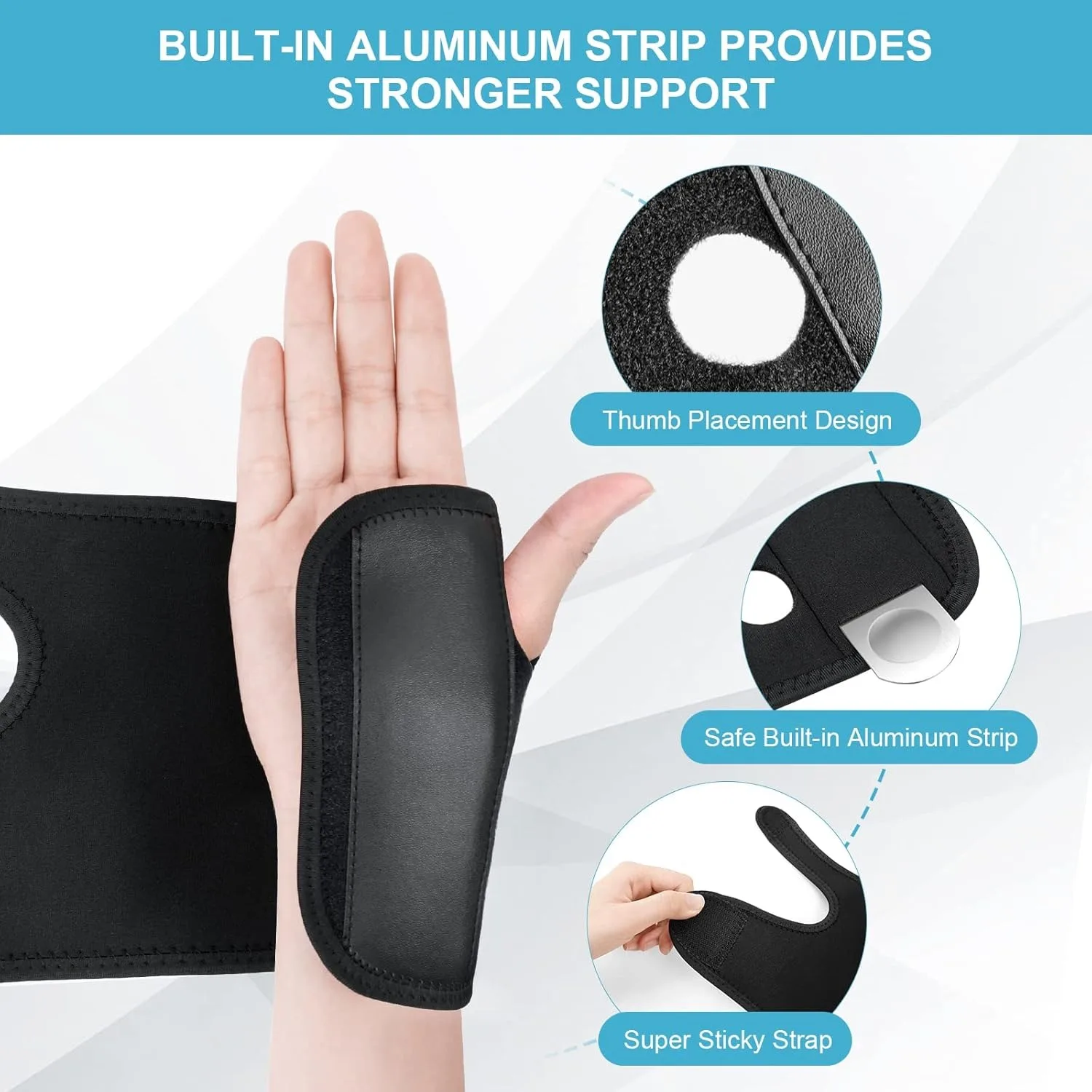 1Pcs Wrist Splint,Carpal Tunnel,Tendonitis and Cushioned Arthritis to Help with Carpal Tunnel and Relieve and Treat Wrist Pain