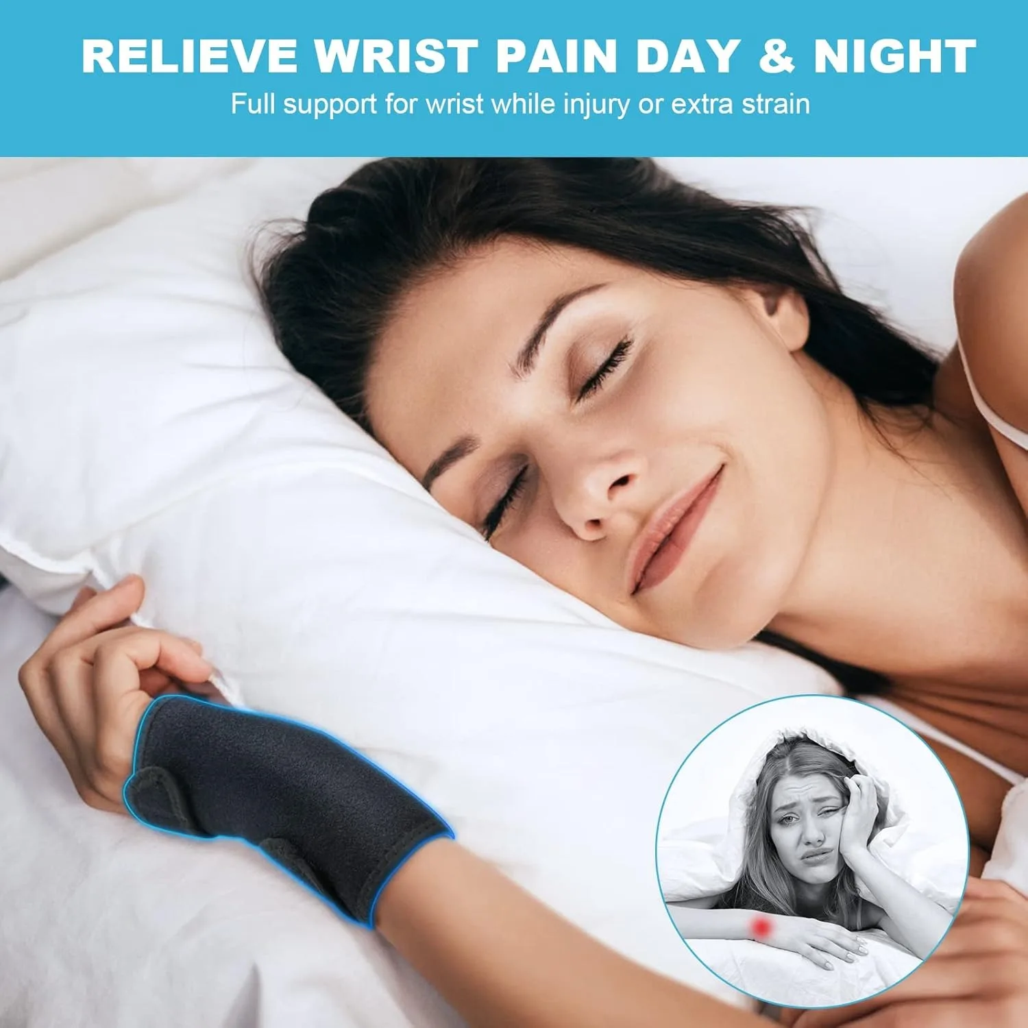 1Pcs Wrist Splint,Carpal Tunnel,Tendonitis and Cushioned Arthritis to Help with Carpal Tunnel and Relieve and Treat Wrist Pain