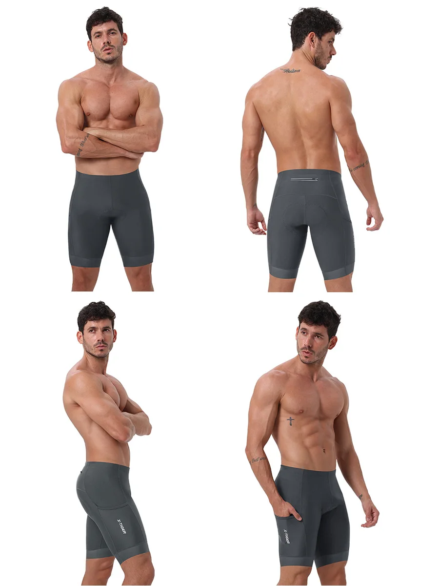 X-TIGER Premium Road Bike Shorts With 5D Gel Pads Men's Cycling Shorts With Zippered Pockets Breathable Outdoor Cycling Gear