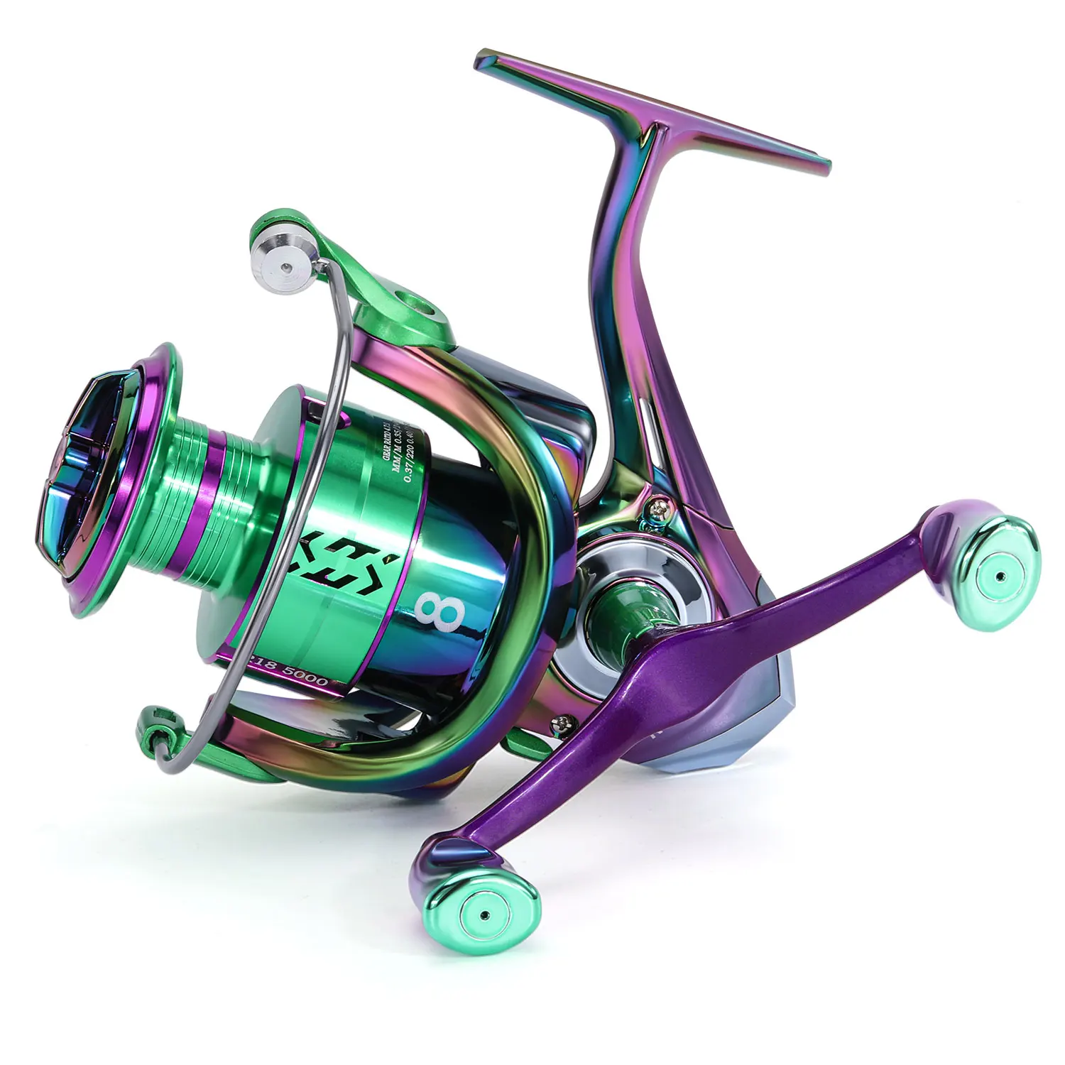 Sougayilang Double Handle Spinning Fishing Reel CNC Aluminum Spool 5.0:1/4.7:1 Gear Ratio All Metal fishing reel Fishing Tackle