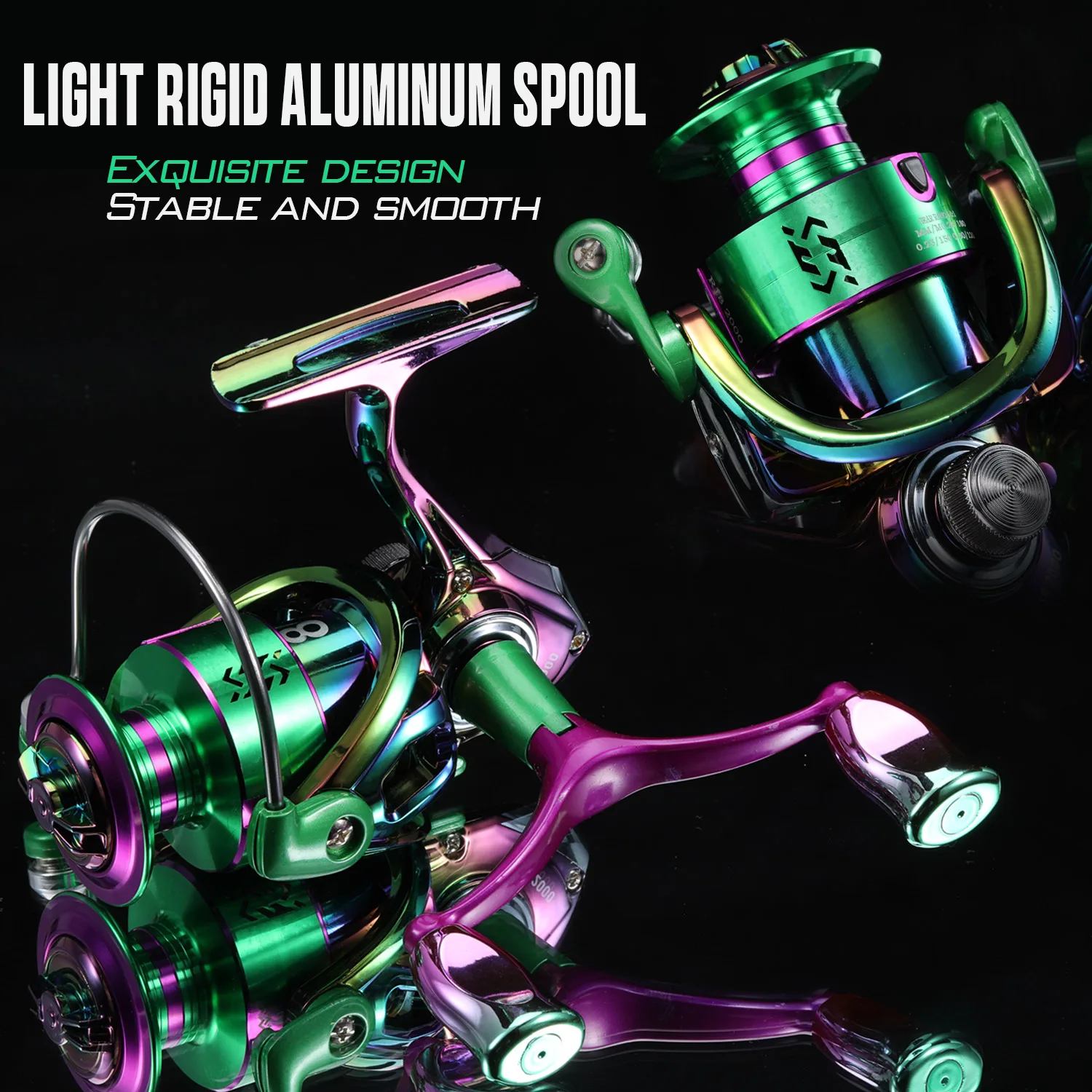 Sougayilang Double Handle Spinning Fishing Reel CNC Aluminum Spool 5.0:1/4.7:1 Gear Ratio All Metal fishing reel Fishing Tackle