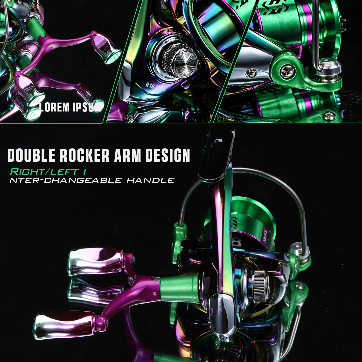 Sougayilang Double Handle Spinning Fishing Reel CNC Aluminum Spool 5.0:1/4.7:1 Gear Ratio All Metal fishing reel Fishing Tackle