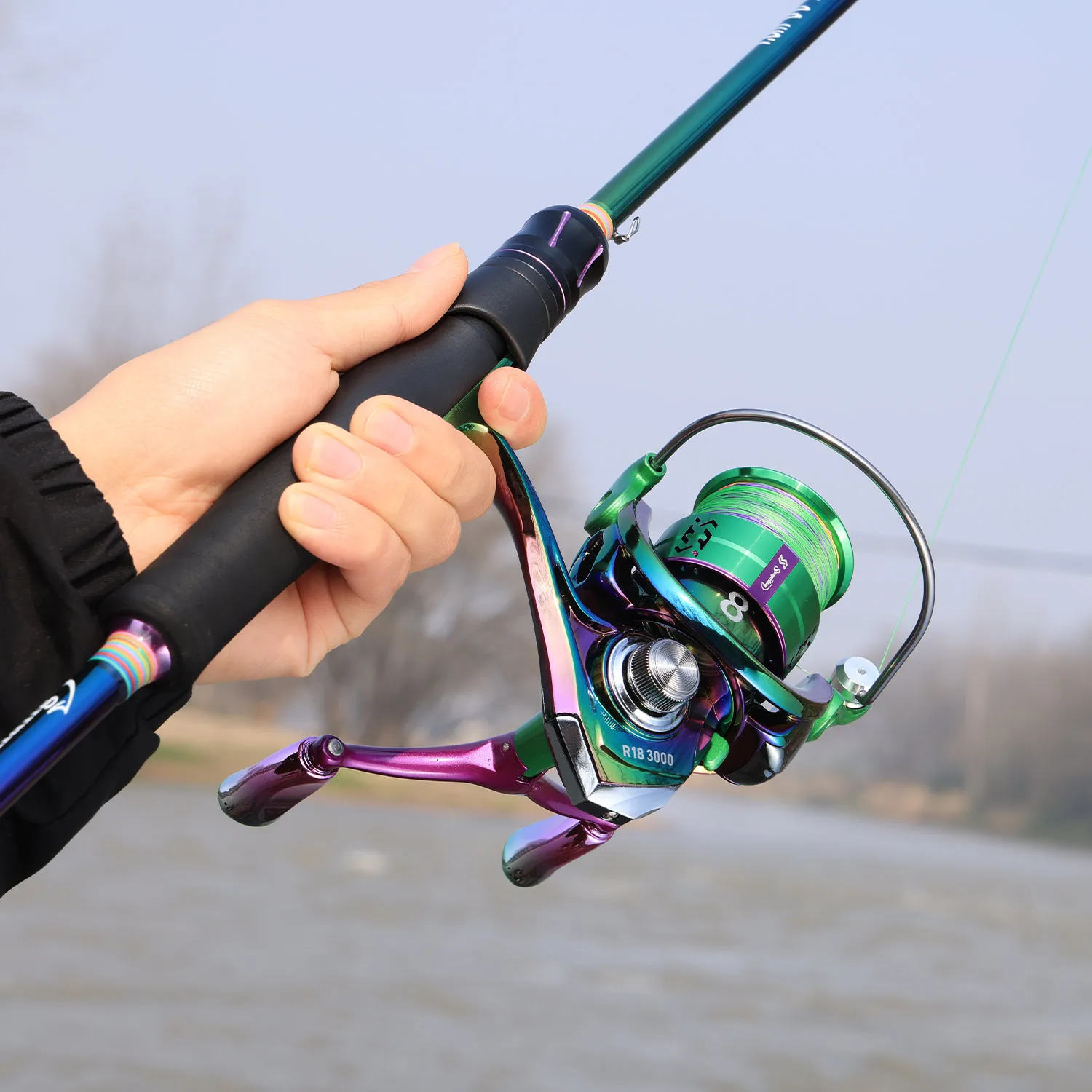 Sougayilang Double Handle Spinning Fishing Reel CNC Aluminum Spool 5.0:1/4.7:1 Gear Ratio All Metal fishing reel Fishing Tackle