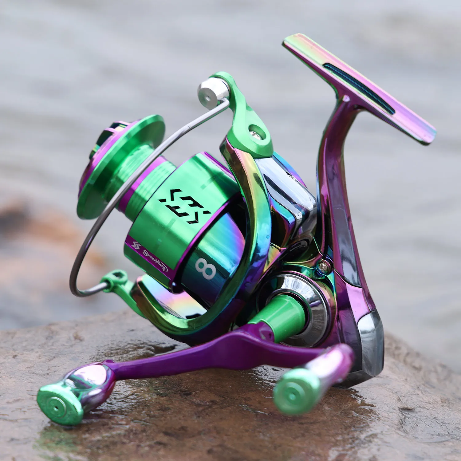 Sougayilang Double Handle Spinning Fishing Reel CNC Aluminum Spool 5.0:1/4.7:1 Gear Ratio All Metal fishing reel Fishing Tackle