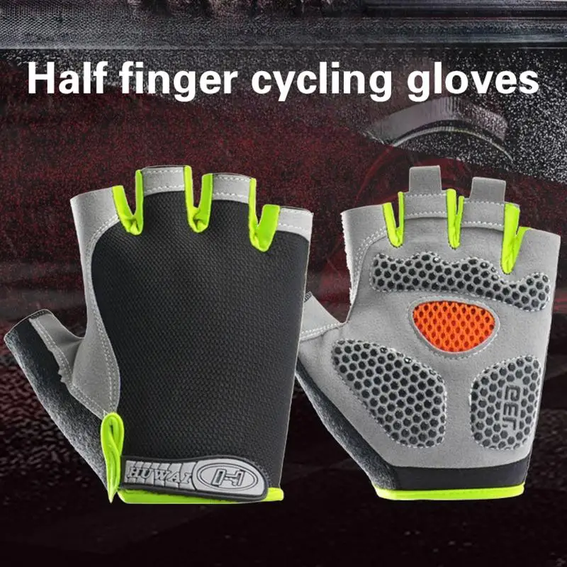 Half Finger Cycling Gloves Men Women Anti Slip Shock Breathable Summer Bicycle Fingerless Sports Gym Training Bike