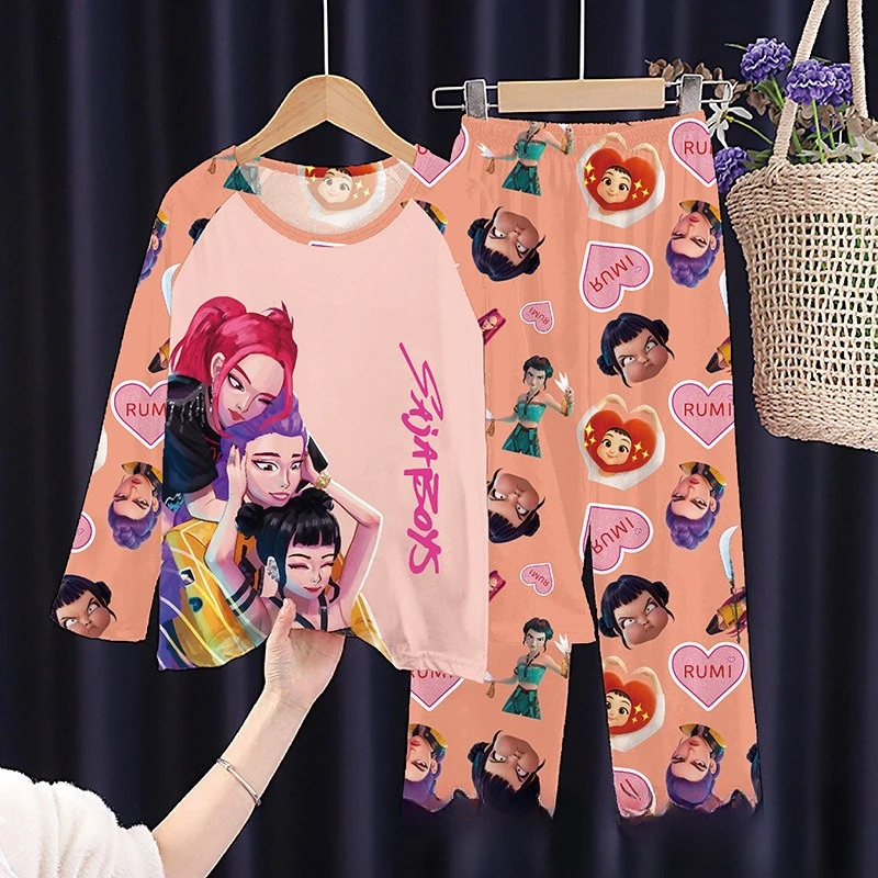 New Spring Pijamas Long Sleeve Print Cartoon Hunter Pajamas Set Kids Boys Girls Sleepwear Nightwear Homewear Clothes Set