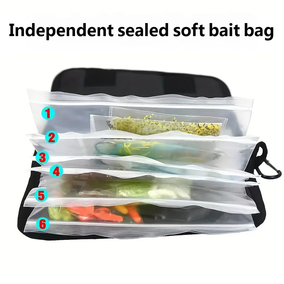 Luya Fake Bait Bag Soft Bait Bag PVC Inner Bag Partition Waterproof Storage Bag Fishing Sorting Accessories Storage Bag