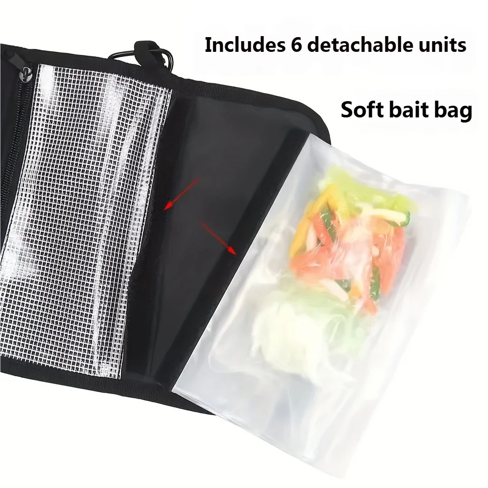 Luya Fake Bait Bag Soft Bait Bag PVC Inner Bag Partition Waterproof Storage Bag Fishing Sorting Accessories Storage Bag
