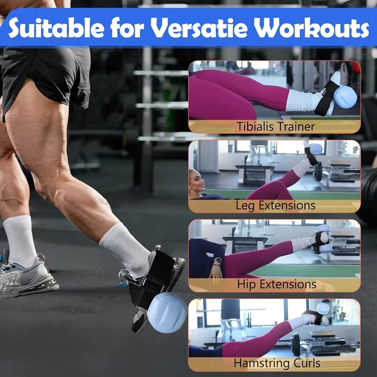 1/2pcs Tibialis Trainer Dumbbell Foot Strap Adjustable Ankle Weights Strap Leg Muscles Strength Training Workout