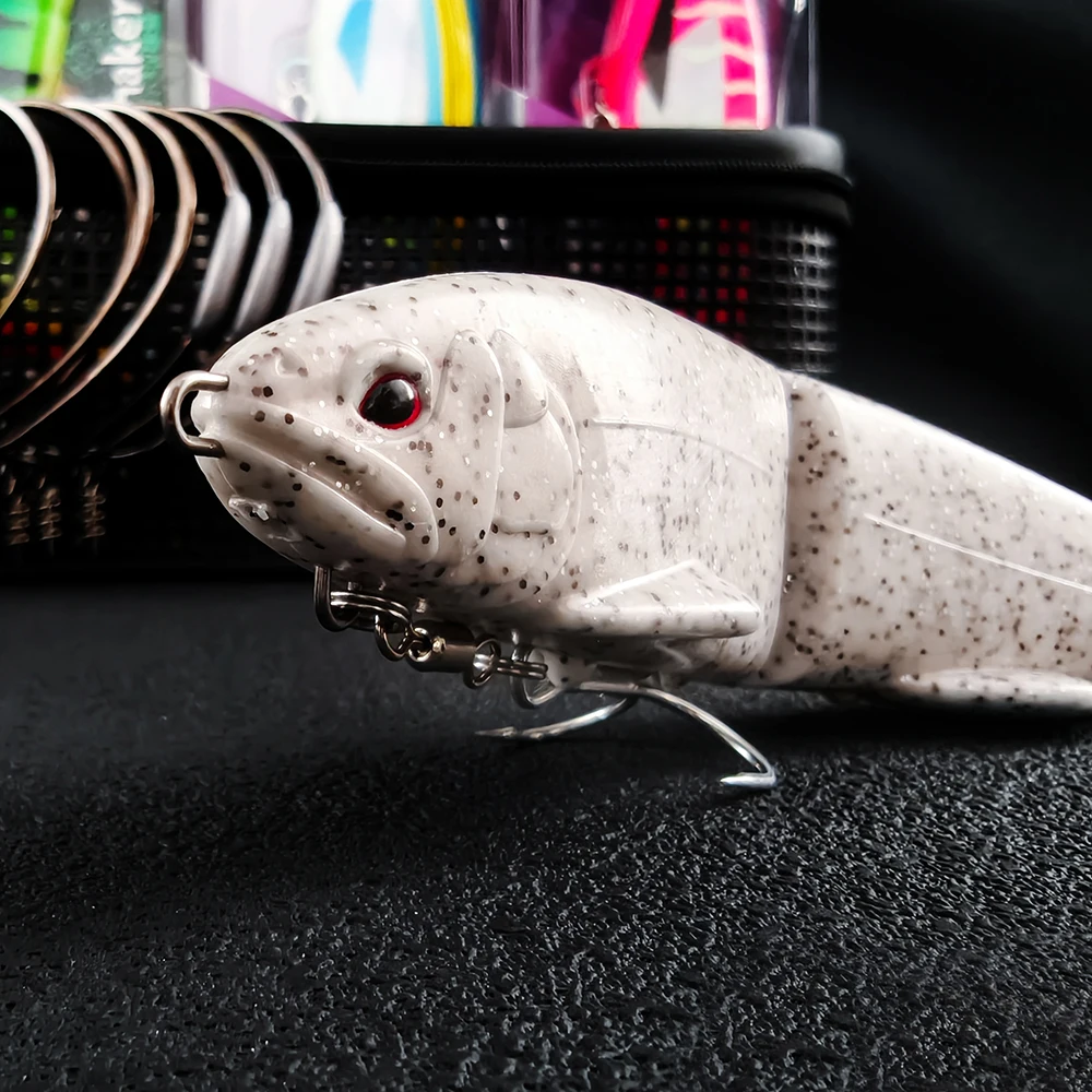 LUREGO 22cm 2-Section Premium Soft Bait - Designed for Both Swimming & Lure Fishing, Includes Double Hooks
