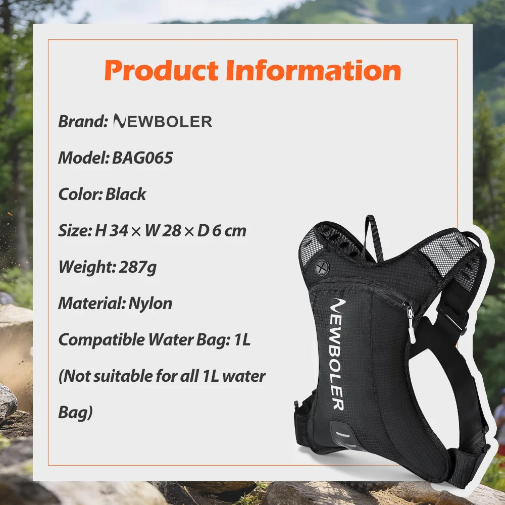 NEWBOLER 5L Motorcycle Cycling Hydration Pack MTB Off Road Motocross Water Backpack Sport Mountain Bike Water Bag