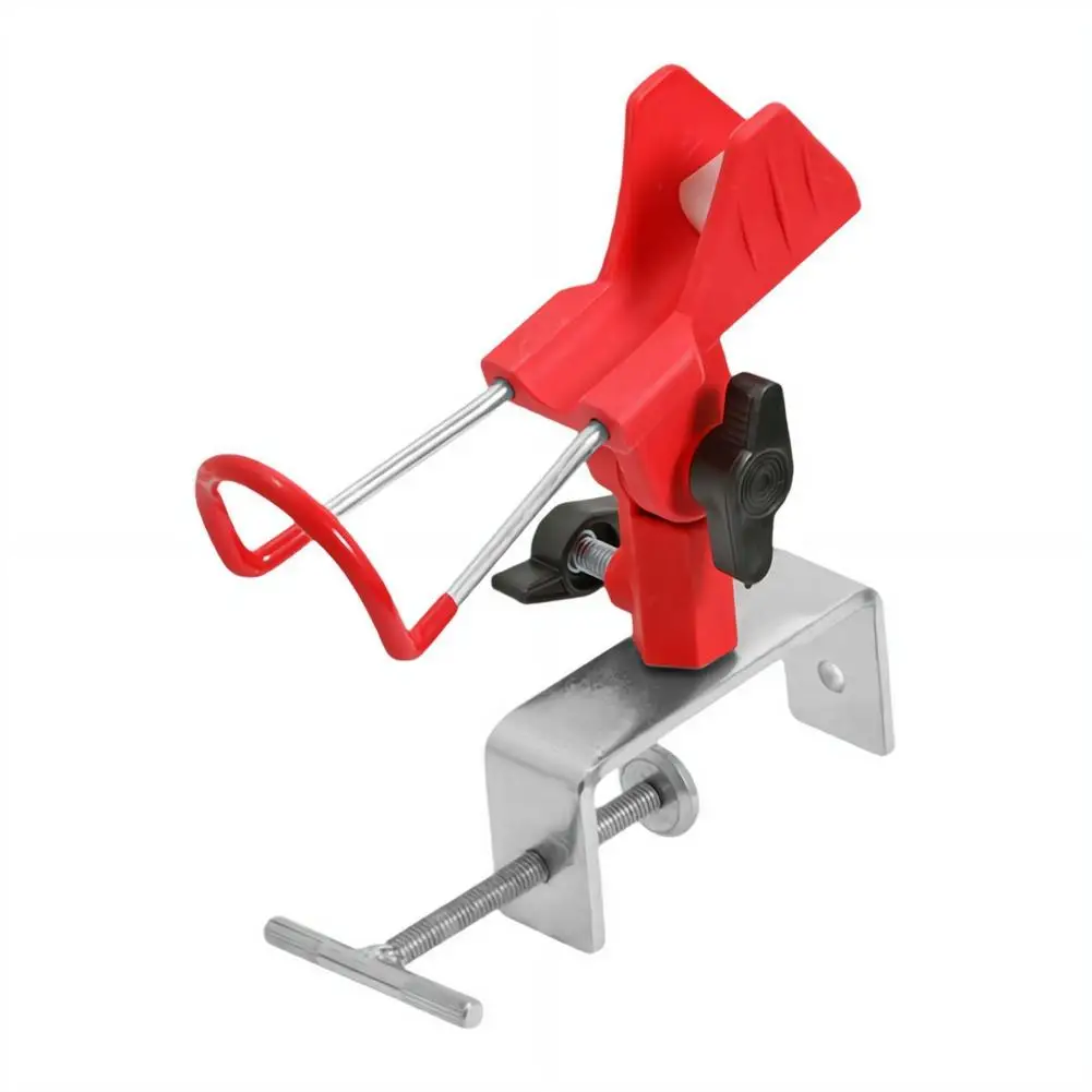 Boat Fishing Rod Holder Adjustable Non Slip Metal Base Clamp on Rod Rest Rack Edges Dock Rod Rest with Clamp Bracket