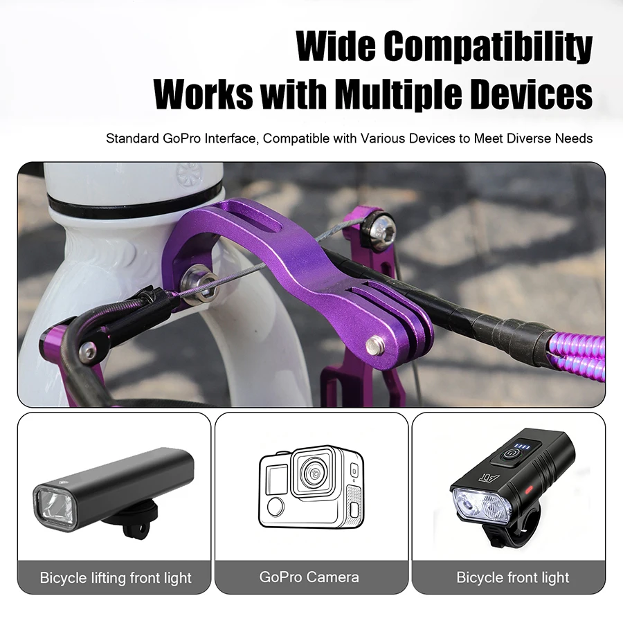 Bike Front Fork Light Holder Adjustable Aluminum Alloy Bracket For GOPRO Sport Camera Headlight Mount Stand Bike Accessories