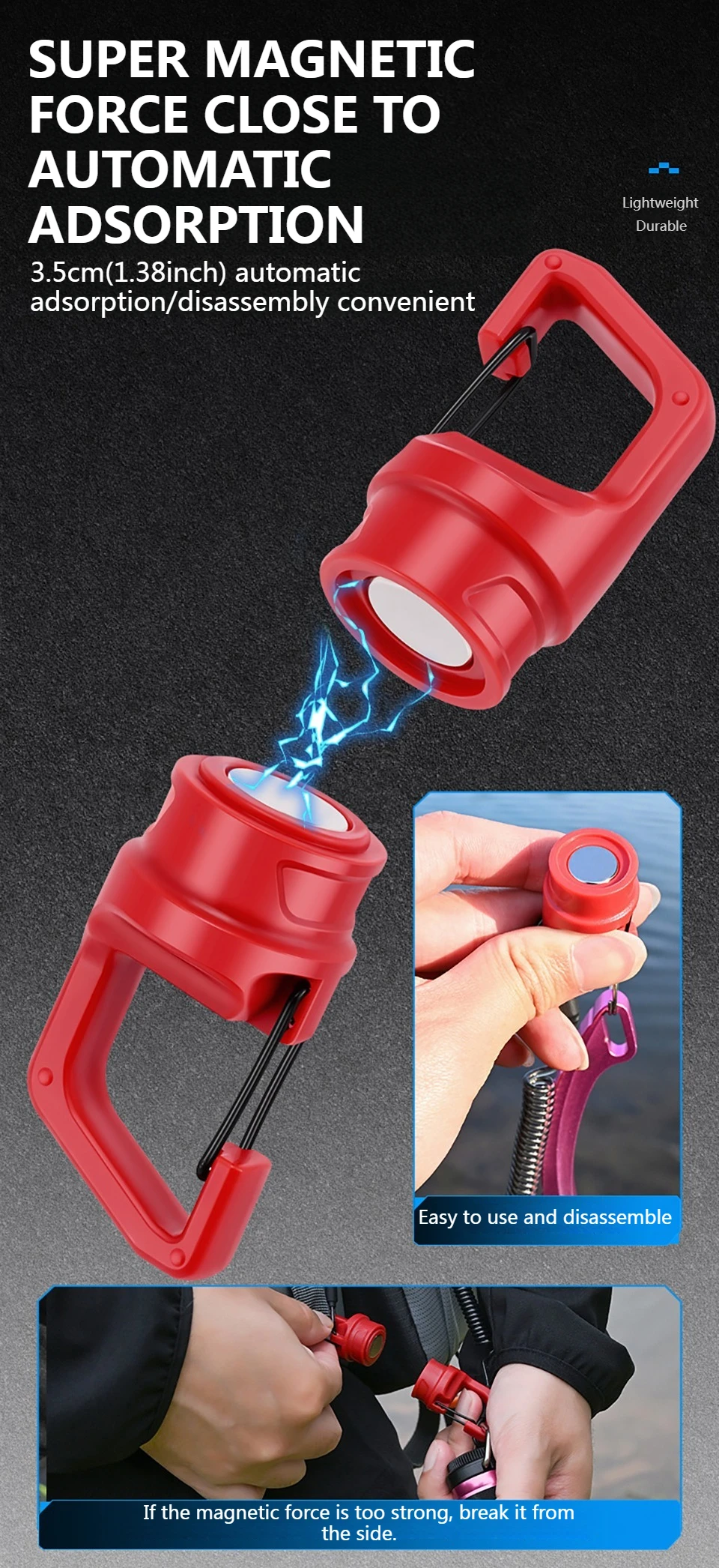 WALK FISH 1Pcs Fishing Magnetic Buckle Mountain Buckle Multi-function Tool Fishing Hook Tools Magnetic Buckle Fishing Tackle