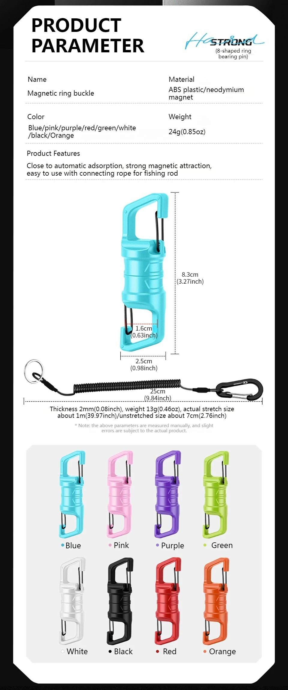 WALK FISH 1Pcs Fishing Magnetic Buckle Mountain Buckle Multi-function Tool Fishing Hook Tools Magnetic Buckle Fishing Tackle