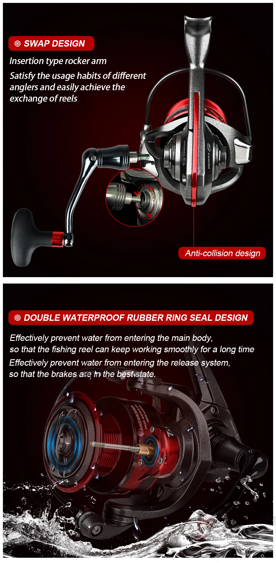 MEREDITH Metal Spinning Reel 7+1BB Stainless Steel Bearings 20kg Max Drag Saltwater Fishing Reel ,Suit Saltwater & Freshwater