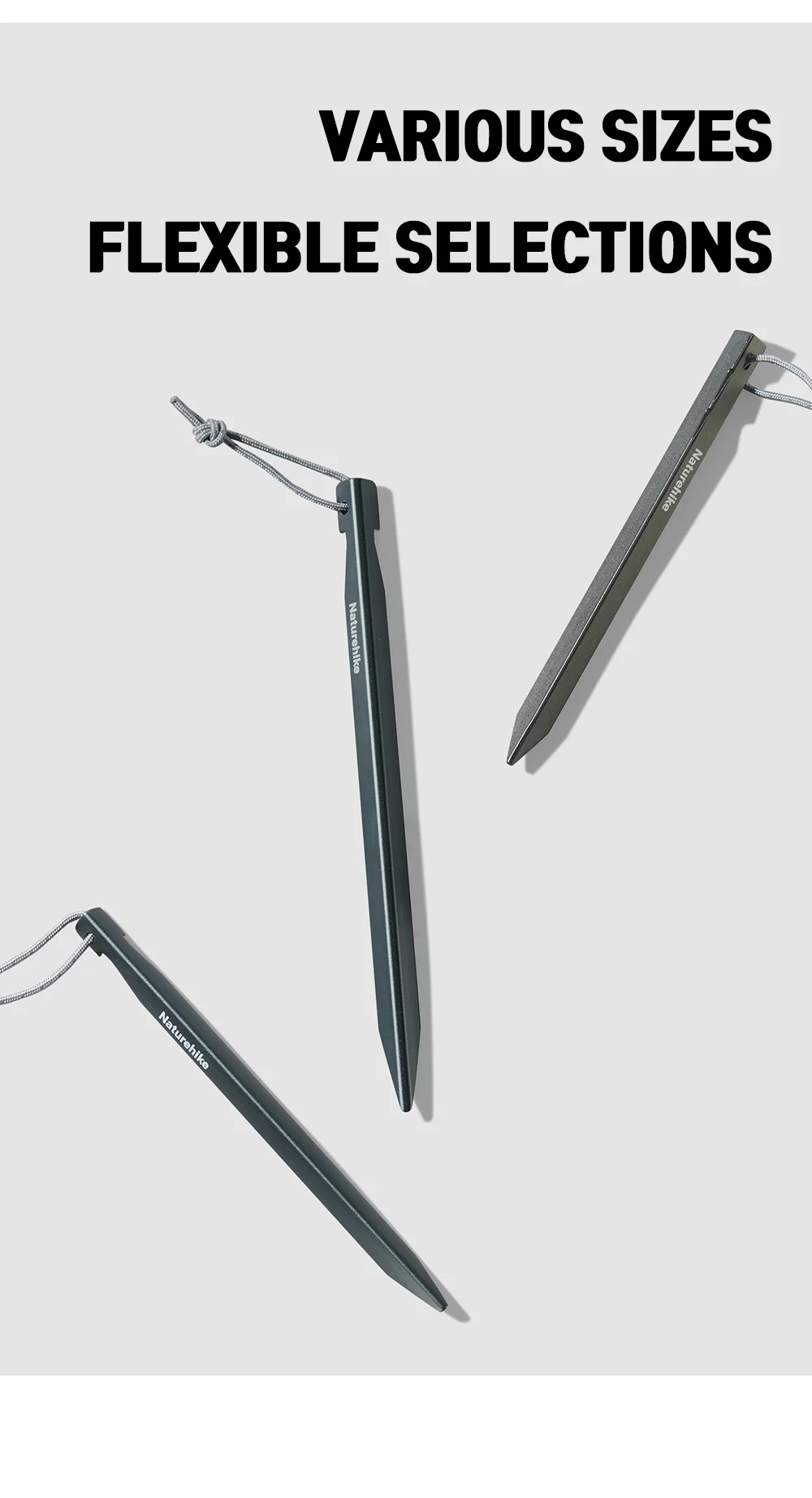 Naturehike Tent Peg Aluminium Alloy Ultralight Strong Shelter Reinforce AntiWind Outdoor Camping Nail Stake Various Shape Hiking