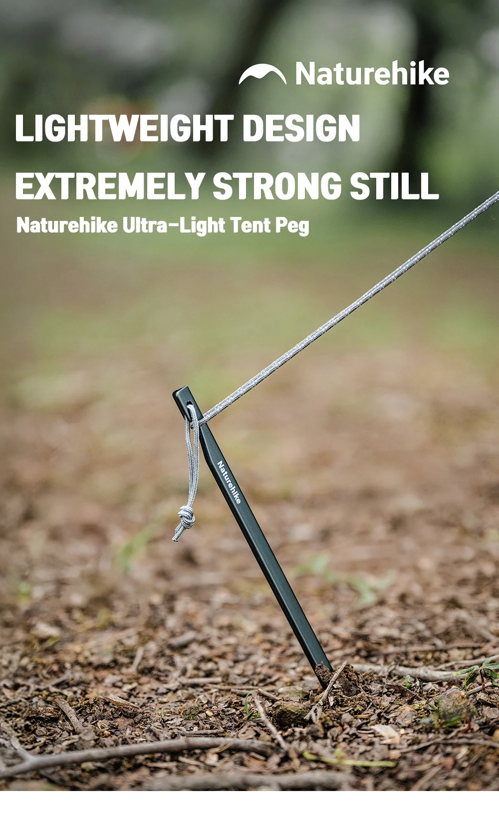 Naturehike Tent Peg Aluminium Alloy Ultralight Strong Shelter Reinforce AntiWind Outdoor Camping Nail Stake Various Shape Hiking