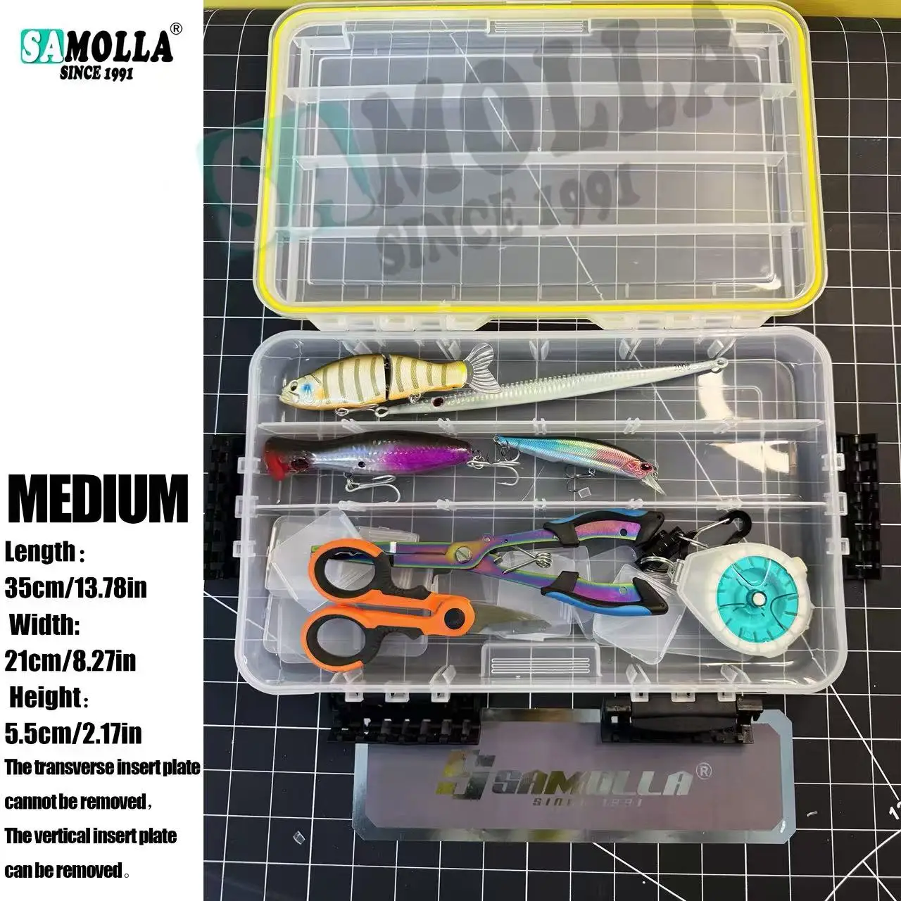 QAJTAO New Large Waterproof Fishing Tackle Box, Fish Hook Fishing Lure Bait Storage Case Portable Fishing Gear Accessorie