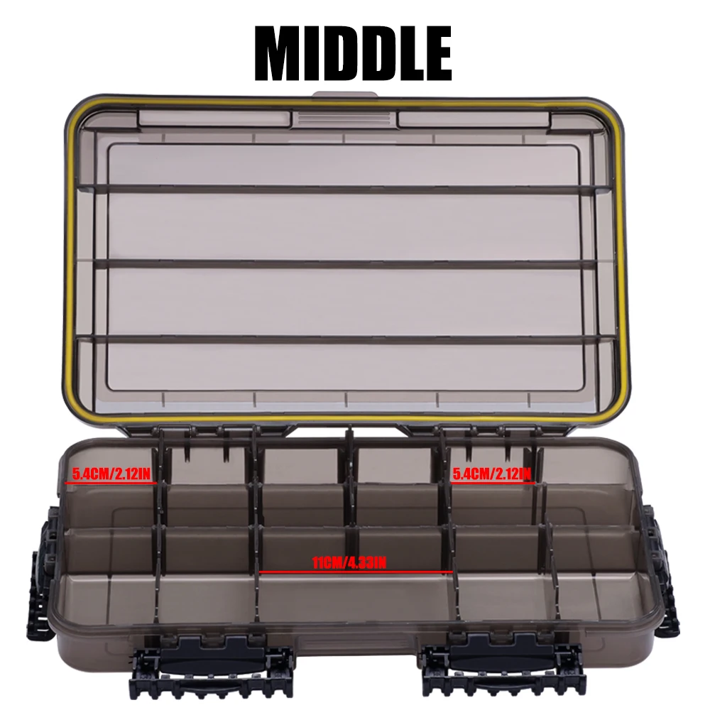 QAJTAO New Large Waterproof Fishing Tackle Box, Fish Hook Fishing Lure Bait Storage Case Portable Fishing Gear Accessorie