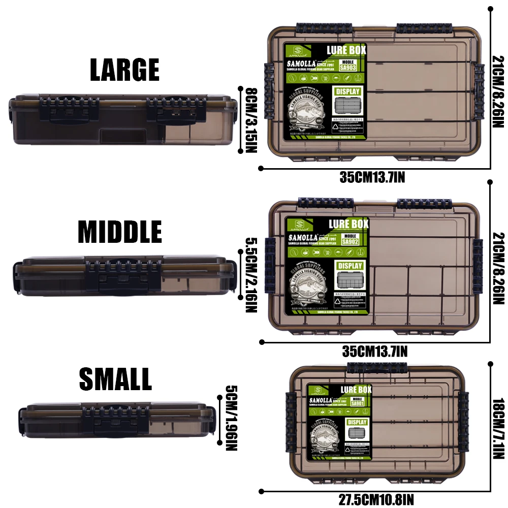 QAJTAO New Large Waterproof Fishing Tackle Box, Fish Hook Fishing Lure Bait Storage Case Portable Fishing Gear Accessorie