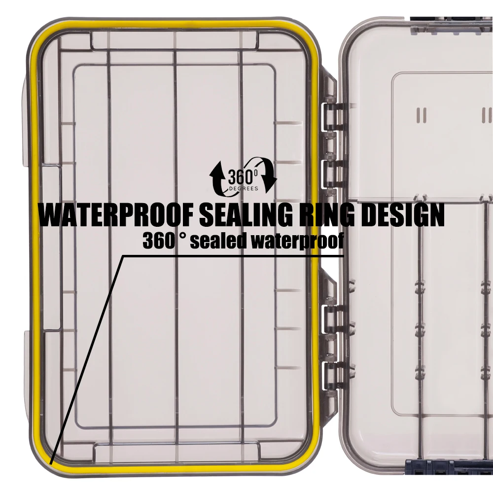QAJTAO New Large Waterproof Fishing Tackle Box, Fish Hook Fishing Lure Bait Storage Case Portable Fishing Gear Accessorie