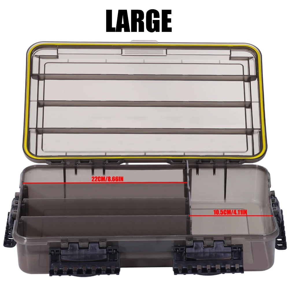 QAJTAO New Large Waterproof Fishing Tackle Box, Fish Hook Fishing Lure Bait Storage Case Portable Fishing Gear Accessorie