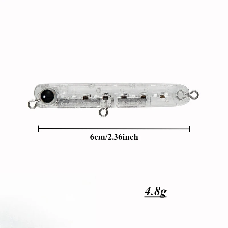 Billings Wobbler Sinking Pencil Bait 60cm 4.8g Micro Sinking Trolling Pencil for Black Bass Jigging Bait Practical Fishing Gear