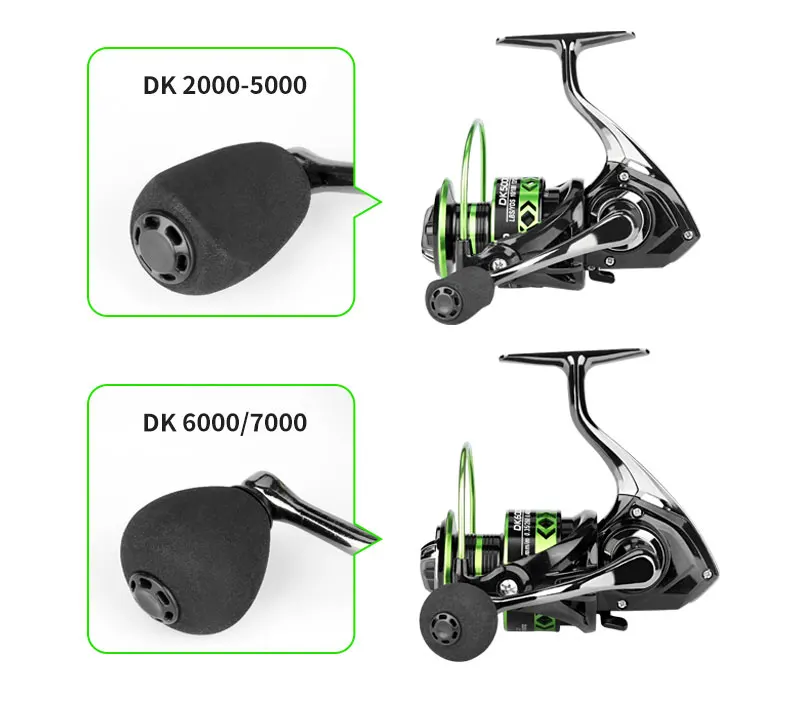 DEUKIO Sea Fishing Spinning Reel 5.2:1 Gear Ratio 12kg Max Drag Power All Metal Carp Reel for Saltwater Freshwater