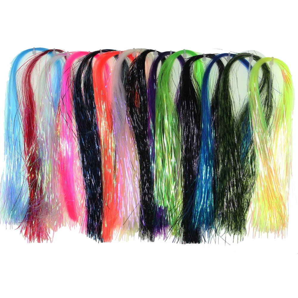 1/69" 0.4mm UV Ice Wing Flat Tinsel Crystal Grizzly Barred Flashabou Fly Tying Materials for Streamers Nymphs Jigs