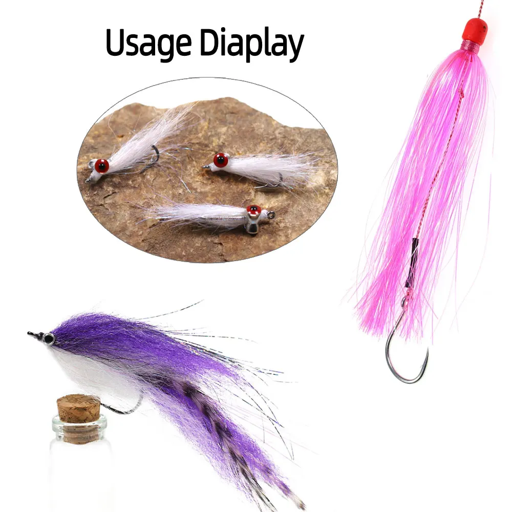 1/69" 0.4mm UV Ice Wing Flat Tinsel Crystal Grizzly Barred Flashabou Fly Tying Materials for Streamers Nymphs Jigs