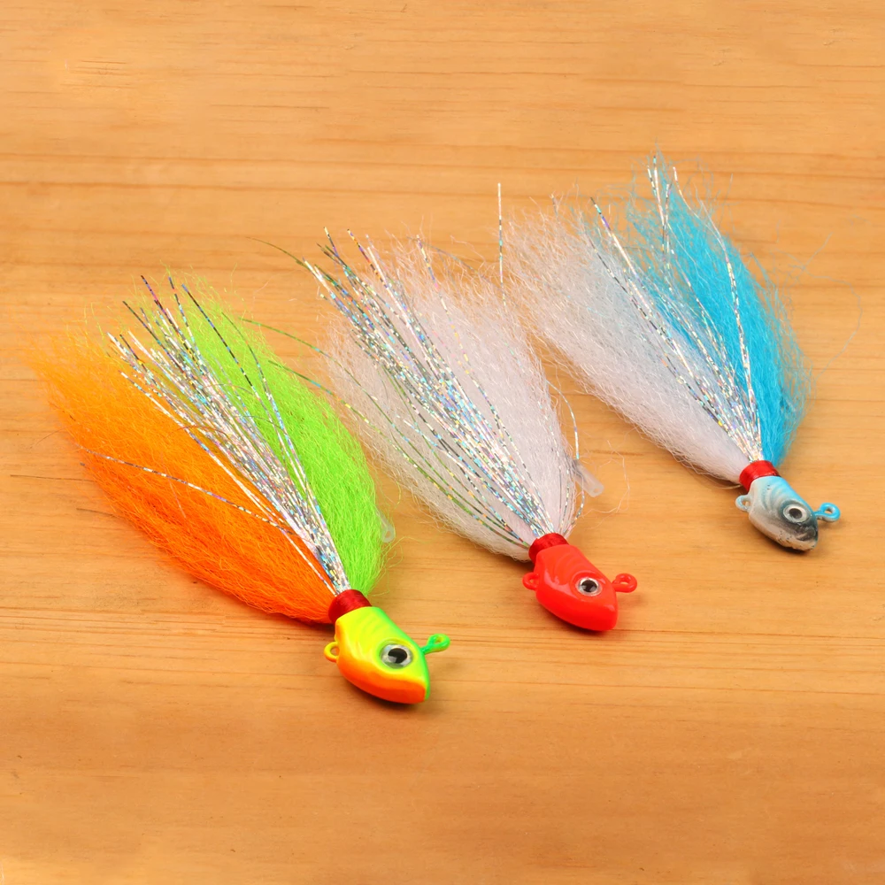 10g 15g 20g Fishing Jig Head Lure Hook with Flasher Striped Bass/Freshwater/Saltwater Fishing Fast Sinking Artificial Bait