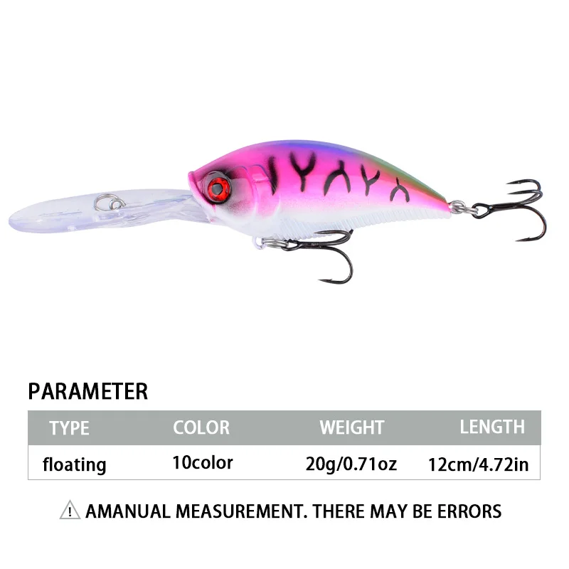 12cm 20g Crankbait leurre Fishing Lure Pike Carp Fishing Artificial Hard Bait Wobbler Crankbait Fishing Tackle fishing bait