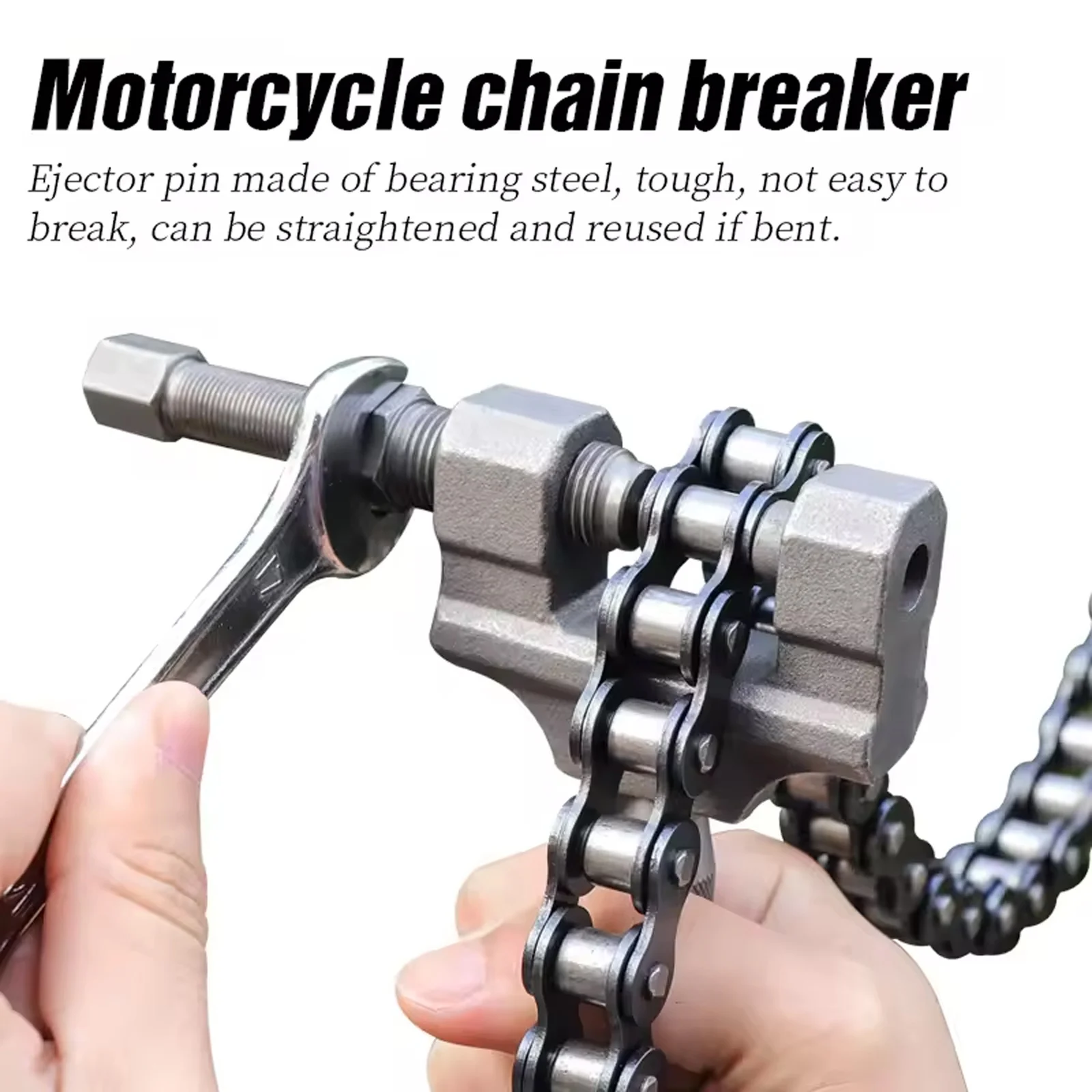 Motorcycle Bike Chain Breaker Tool with Interchangeable Handle for 428 520 525 Chains Professional Repair Kit
