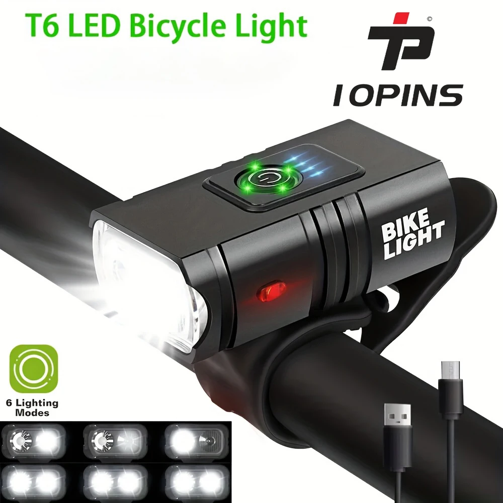 New Led Bicycle Light 1000Lm USB Charging Power Display Mountain Bike Front Light Flashlight Cycling Equipment
