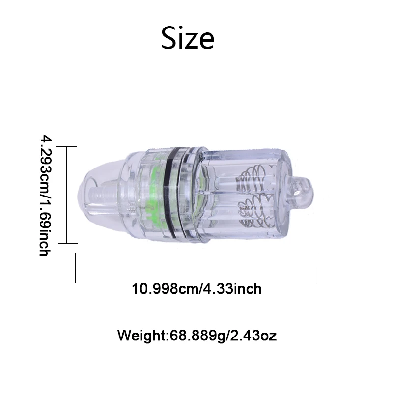 1 Piece 11cm/4.33 Inch Deep Water Fishing Light Night Underwater Lure Light Outdoor IPX6 Waterproof High Pressure Resistant